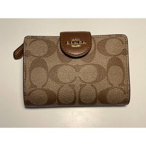 Coach Medium Corner Zip Wallet In Signature Canvas